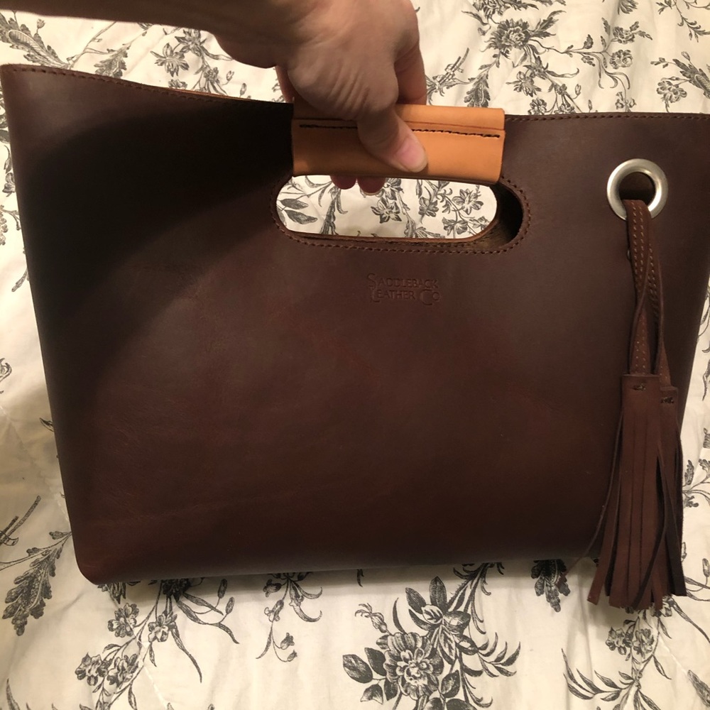Saddleback Leather clutch style purse